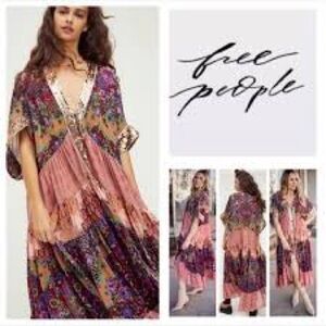 Free People One Fine Day Duster Bohemian Maxi Dress